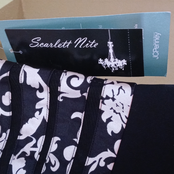 Scarlett Nite Missy Body-Con Black/Champagne Layered Dress Women's Sz 6 NWT - Picture 5 of 6